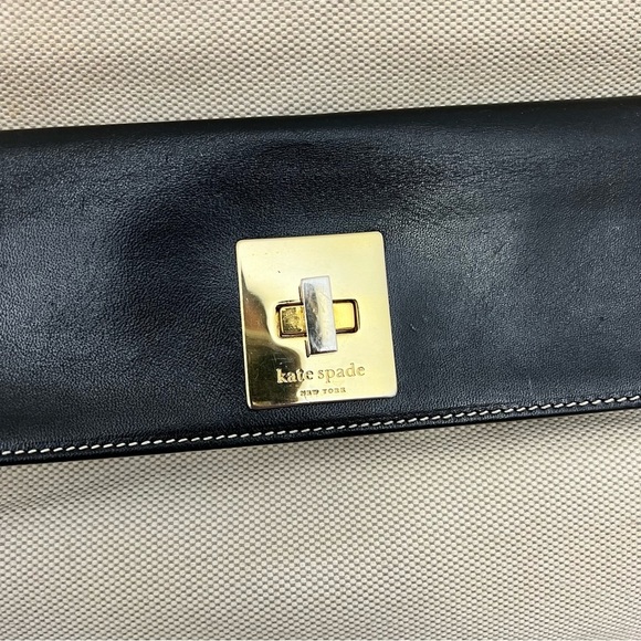 RARE FIND Kate Spade Vintage Tan Black Handbag - Picture 9 of 10